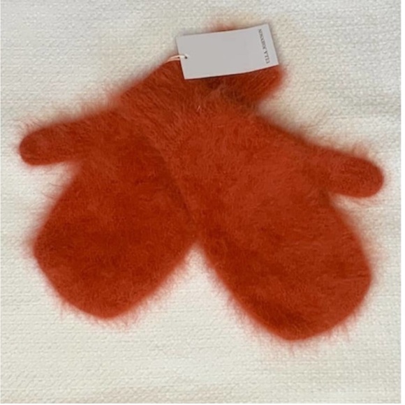Ulla Johnson Accessories - Ulla Johnson Angora Red Orange Gloves